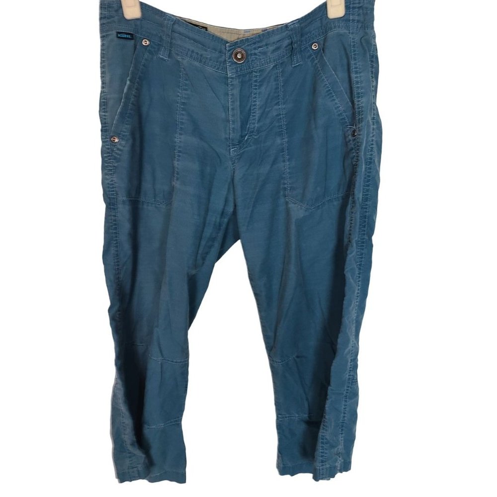 Kuhl Womens 6 Blue Straight Leg Mid Rise Outdoor Hiking Capri Pants Pockets